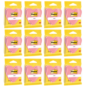 Post it Notes 225 Sheets 70mm x 70mm Heart Pink 12 Pack 139676 F