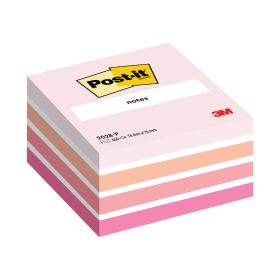Post it Notes Colour Cube 450 Sheets 76mm x 76mm Pastel Pink 104777 F