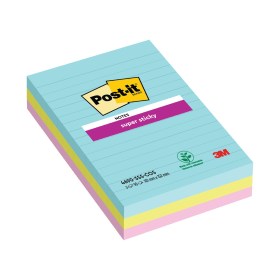 Post it Notes Super Sticky 90 Sheets 101mm x 152mm Cosmic 3 Pack 476901 F