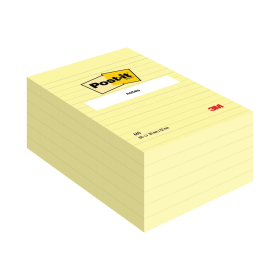 Post it Notes XXL 100 Sheets 101mm x 152mm Lined Canary Yellow 6 Pack 170801 F