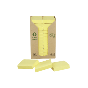 Post it Recycled Notes 100 Sheets 38mm x 51mm Yellow 24 Pack 107235 F