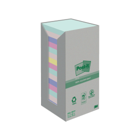 Post it Recycled Notes 100 Sheets 76mm x 76mm Assorted 16 Pack 118354 F