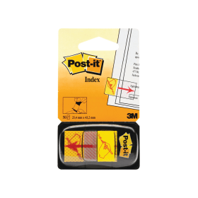 Post it Sign Here Index Tabs Dispenser 25x43mm Yellow 50 Pack 680 9 125585 F