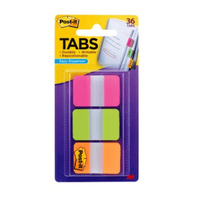 Post it Strong Index Tabs 25x38mm Assorted Neon 66 Pack 686 PGO 116166 F