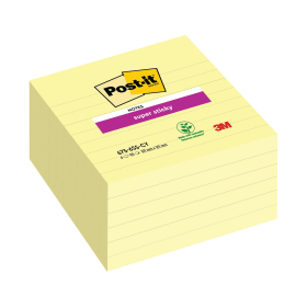 Post it Super Sticky 90 Sheets 101mm x 101mm Lined Canary Yellow 6 Pack 463419 F