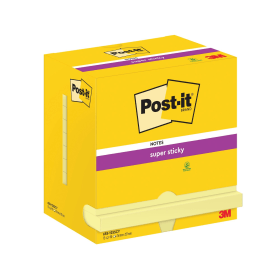 Post it Super Sticky 90 Sheets 76mm x 127mm Canary Yellow 12 Pack 364438 F