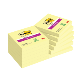 Post it Super Sticky Note 90 Sheets 76mm x 76mm Canary Yellow 12 Pack 364564 F