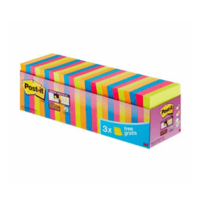 Post it Super Sticky Notes 90 Sheets 76mm x 76mm Assorted 24 Pack 446842 F