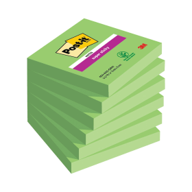 Post it Super Sticky Notes 90 Sheets 76mm x 76mm Green 6 Pack 461163 F