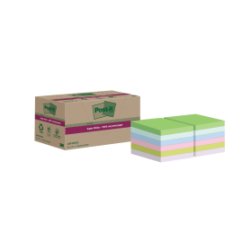 Post it Super Sticky Recycled 70 Sheets 47.6mm x 47.6mm Assorted 12 Pack 787873 F