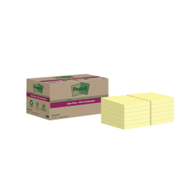 Post it Super Sticky Recycled 70 Sheets 47.6mm x 47.6mm Yellow 12 Pack 787874 F