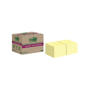 Post it Super Sticky Recycled 70 Sheets 76mm x 76mm Yellow 12 Pack 787869 F