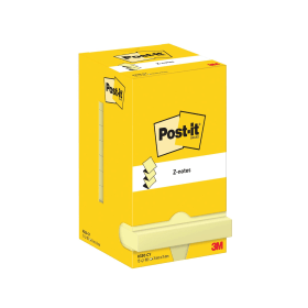 Post it Z Notes 100 Sheets 76mm x 76mm Canary Yellow 12 Pack 123670 F