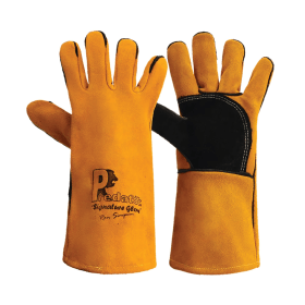 Pred 4 Signature Heavy Duty Split Leather Mig Gauntlet 1 Pair Gold XXL PRED4 931081 F