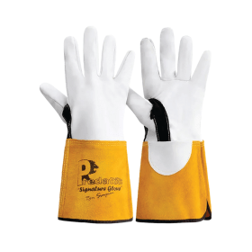 Pred 6 Signature Goat Hide Leather Gauntlet 1 Pair White Orange XL PRED6 931080 F