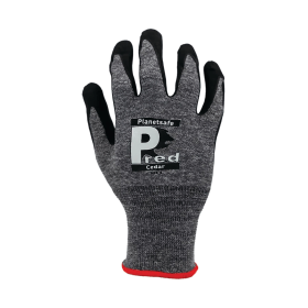 Pred Cedar Cut 1 Safety Gloves Nitrile Palm Coating Black Grey Large 931053 F