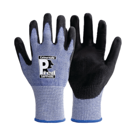 Pred Sapphire Cut F Safety Gloves Polyurethane Palm Blue Black XL 931070 F
