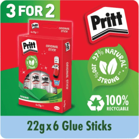 Pritt Stick Glue Stick 22g 18 Pack 3 for 2 467993 F