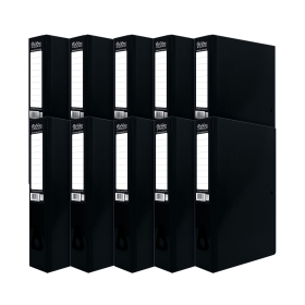 Pukka Brights Box File Foolscap Black 75mm 10 Pack 594932 F