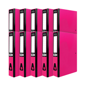Pukka Brights Box File Foolscap Pink 75mm 10 Pack 610495 F