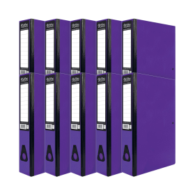 Pukka Brights Box File Foolscap Purple 75mm 10 Pack 610494 F