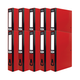 Pukka Brights Box File Foolscap Red 75mm 10 Pack 594930 F