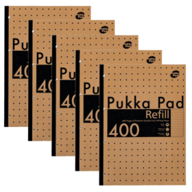 Pukka Pad Brown Ruled Margin Refill Pad 400 Pages A4 5 Pack 760199 F