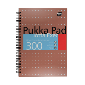 Pukka Pad Executive Jotta Notepad Wirebound Ruled 300 Pages A4 Orange 3 408960 F