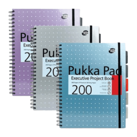 Pukka Pad Executive Ruled Project Book A4 Assorted 3 Pack 389928 F