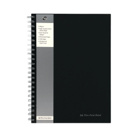 Pukka Pad Feint Ruled Wirebound Notebook 160 Pages A4 Black 5 Pack 122927 F