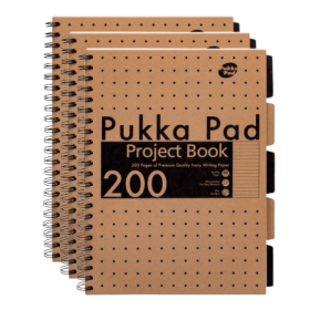 Pukka Pad Kraft Project Book A4 Brown 3 Pack 760197 F