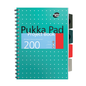 Pukka Pad Metallic Cover Wirebound Project Book A4 Green 3 Pack 505518 F