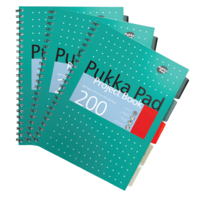 Pukka Pad Metallic Cover Wirebound Project Book B5 Green 3 Pack 505516 F