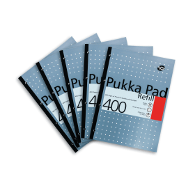 Pukka Pad Metallic Ruled Margin Refill Pad 400 Pages A4 5 Pack 222681 F