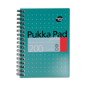 Pukka Pad Notepad Wirebound Ruled 200 Pages A6 Mettalic 3 Pack 171746 F