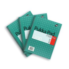 Pukka Pad Notepad Wirebound Square 200 Pages A4 Green 3 Pack 411226 F
