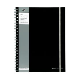 Pukka Pad Polypropylene Ruled Jotta Notebook 160 Pages A4 Black 3 Pack 143402 F