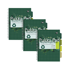 Pukka Pad Recycled Project Book B5 Green 3 Pack 798254 F