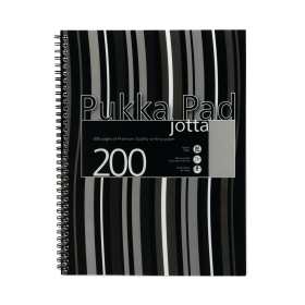 Pukka Pad Stripes Notebook Wirebound Ruled Margin 200 Pages A4 Black 3 Pack 100900 F