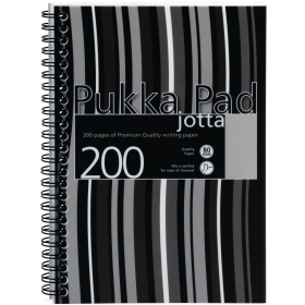 Pukka Pad Stripes Notebook Wirebound Ruled Margin 200 Pages A5 Black 3 Pack 108818 F