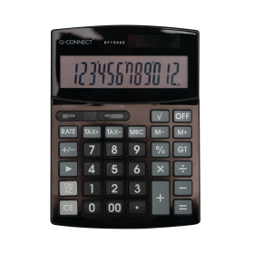 Q Connect 12 Digit Business Table Top Calculator Large Black 893524 F