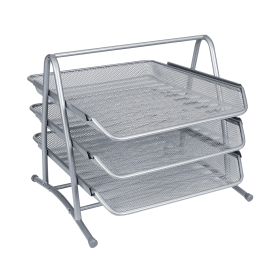 Q Connect 3 Tier Letter Tray A4 Silver 393194 F