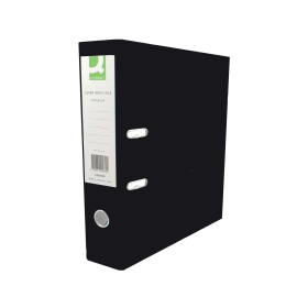 Q Connect 70mm Lever Arch File Polypropylene A4 Black 10 Pack KF20019 104223 F
