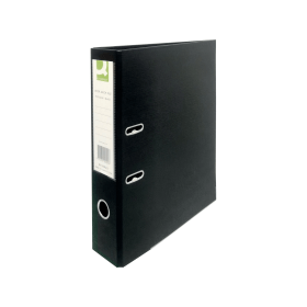 Q Connect 70mm Lever Arch File Polypropylene Foolscap Black 10 Pack 117924 F