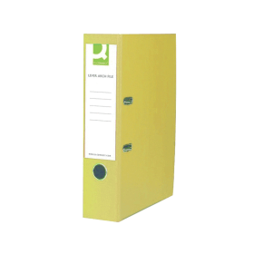 Q Connect 70mm Lever Arch File Polypropylene Foolscap Yellow 10 Pack 127517 F