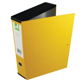 Q Connect 75mm Box File Foolscap Yellow 5 Pack 115011 F