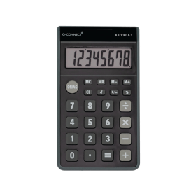 Q Connect 8 Digit Pocket Calculator Black 893542 F