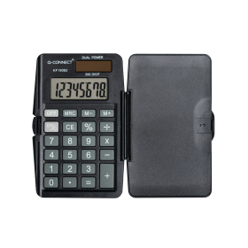 Q Connect 8 Digit Pocket Calculator with Cover Black 893501 F