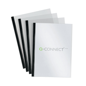 Q Connect A4 5mm Slide Binder and Cover Set Black 20 Pack 127587 F