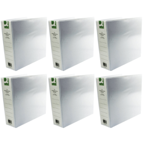 Q Connect A4 65mm Presentation 4D Ring Binder White 6 Pack KF01334Q 122997 F